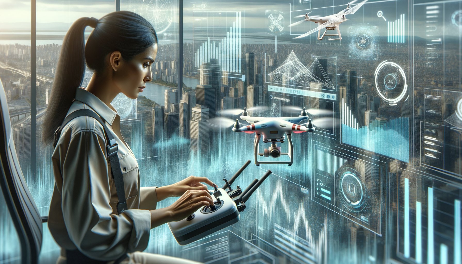 Un Pilote De Drone Vole Un Drone Dans Un Concept D'illustration